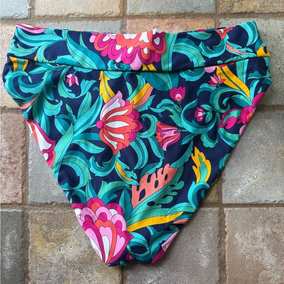 NWT Trina Turk Pink and Blue Bikini Bottoms, Size 14 - Picture 3 of 5